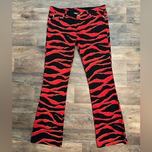 🔥LOUDMOUTH WOMENS TIGER PATTERN BOOT CUT PANTS SIZE 8🔥